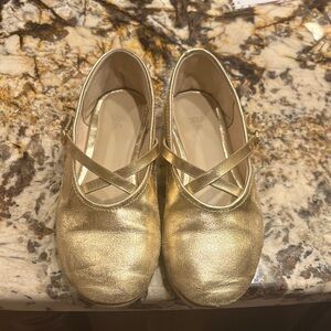 Zara Metallic Gold Kids Dress Shoes